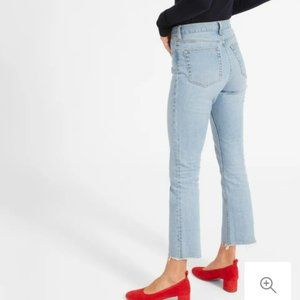 Everlane High Rise Kick Bootcut Crop Frayed Hem 25 Regular